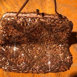 Vintage hand sewn exotic sequined evening purse
